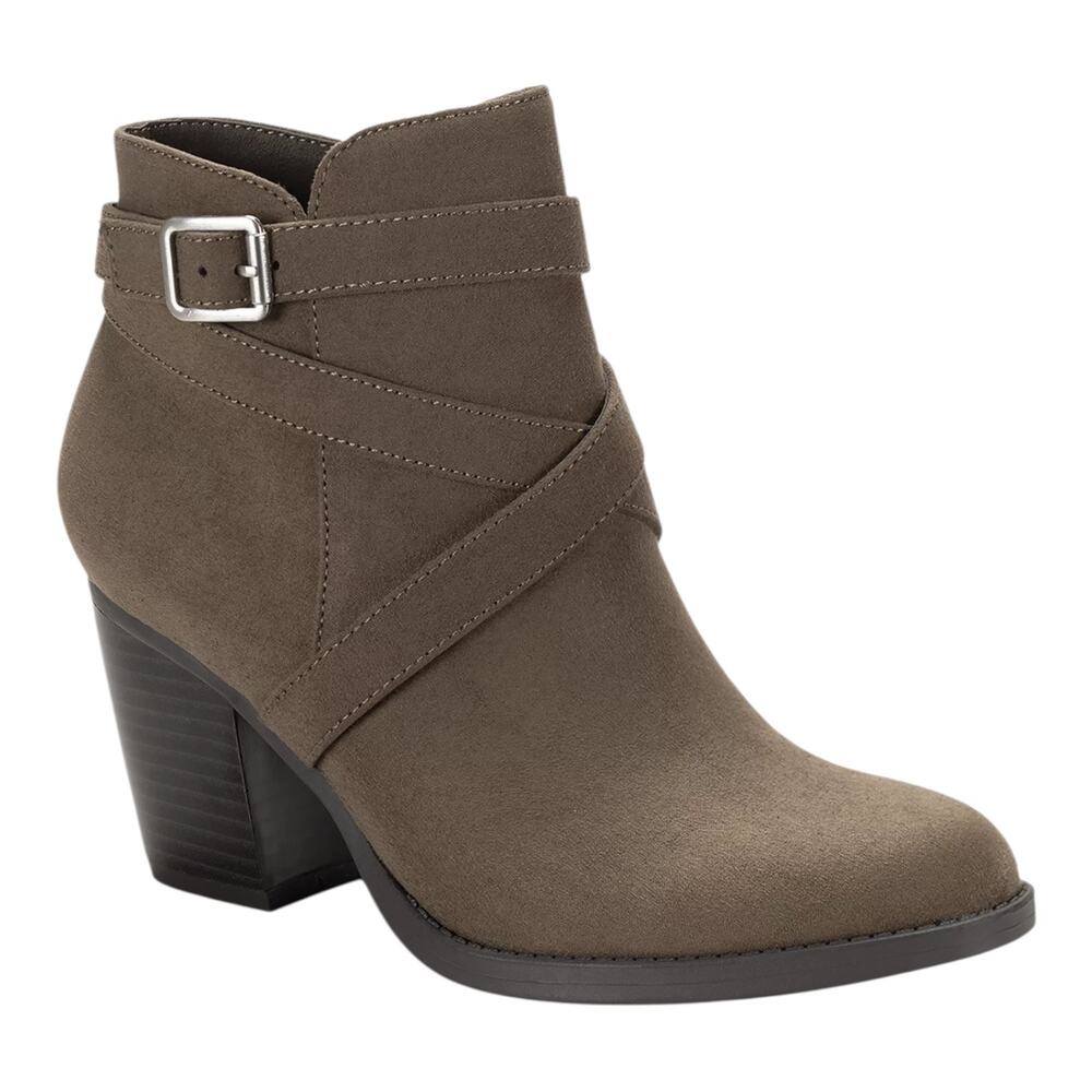 Style & Co Women's Zetaa Strappy Belted Block Heel Booties Taupe Size 8